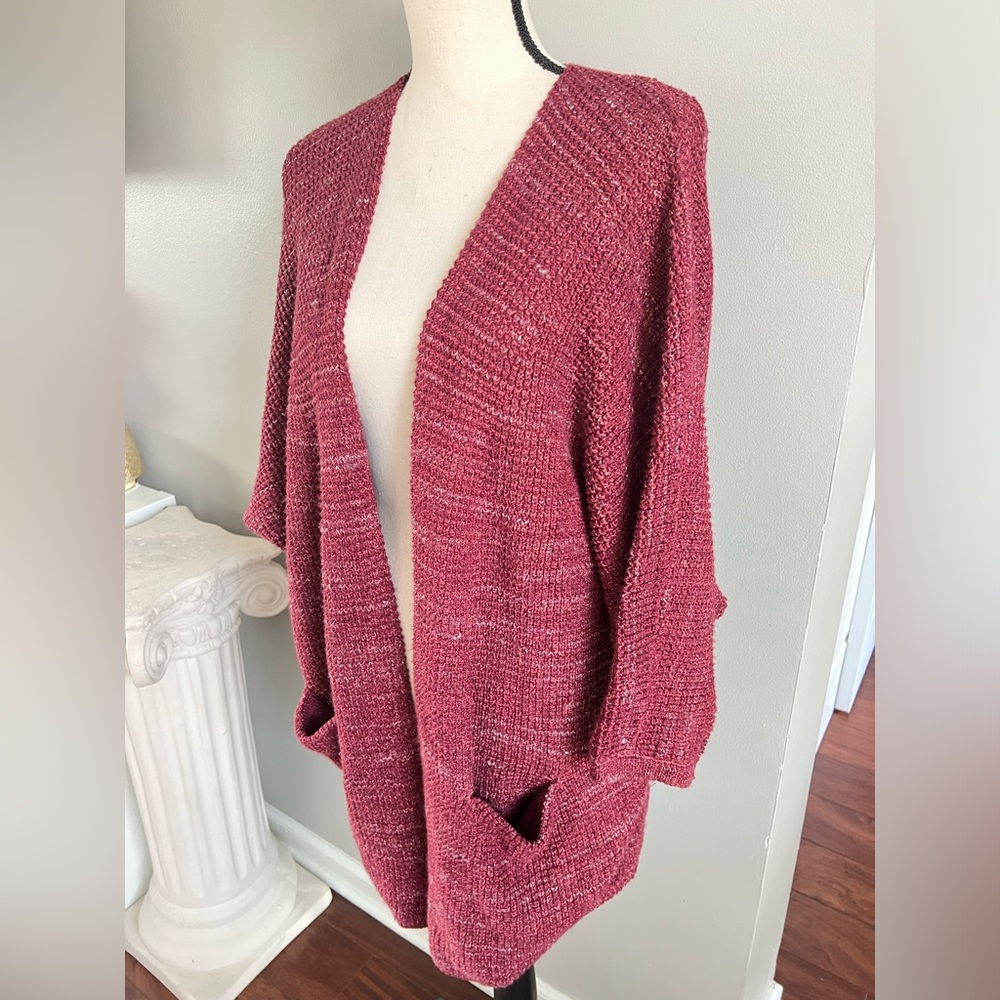 Universal Thread Maroon Knit Open Face Cardigan W… - image 8